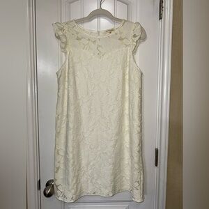 Monteau Cream Lace Sleeveless Dress